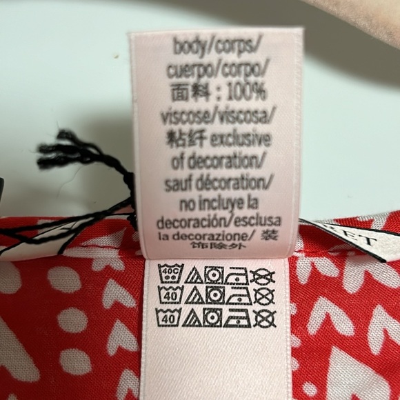 Victoria’s Secret Romantic Short Kimono Robe Red White Hearts - Picture 7 of 11